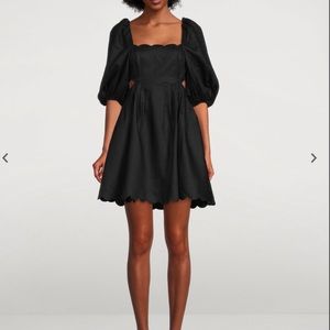 Zimmerman linen black scalloped dress